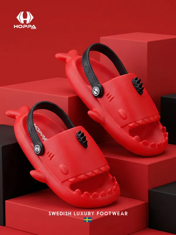 Baby_Shark_Clog_Kid_S_Red_Black