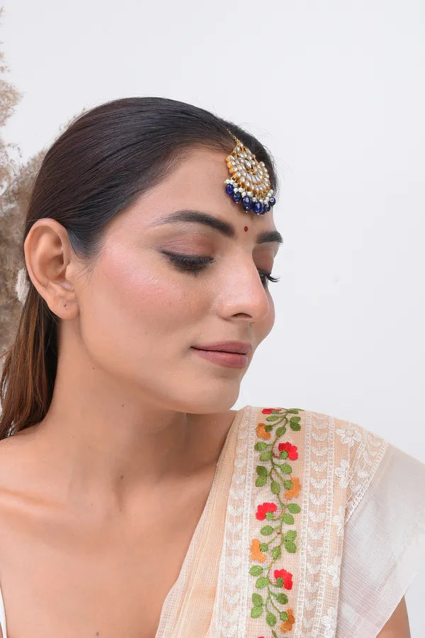 Gold_Plated_Neelam_Tikka_For_Women