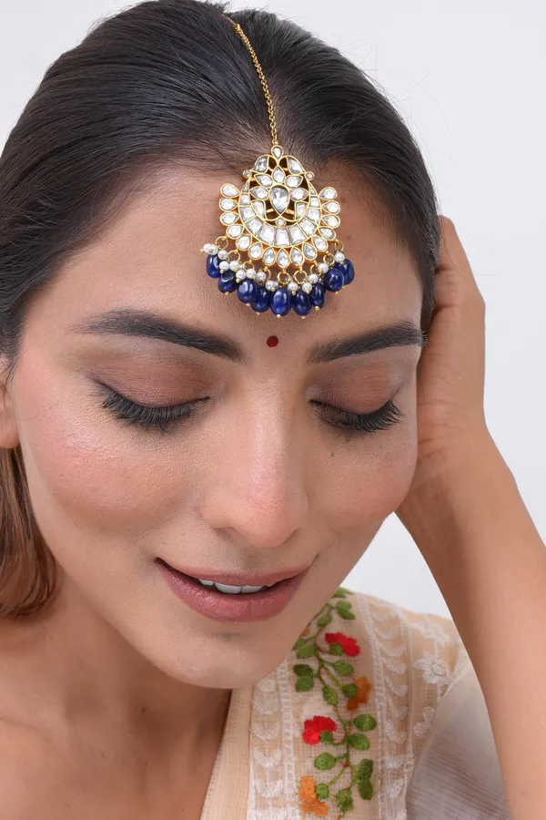 Gold_Plated_Neelam_Tikka_For_Women