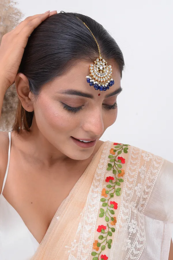 Gold_Plated_Neelam_Tikka_For_Women