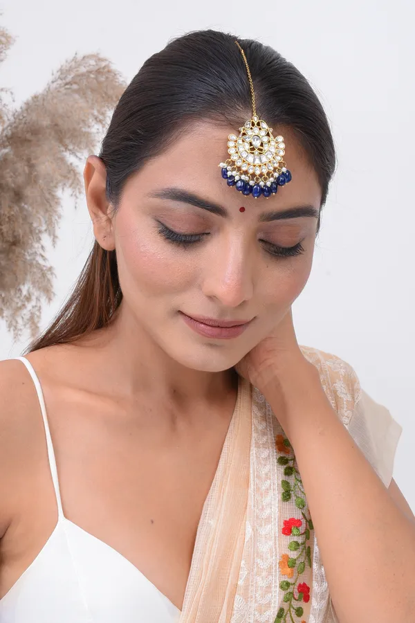 Gold_Plated_Neelam_Tikka_For_Women
