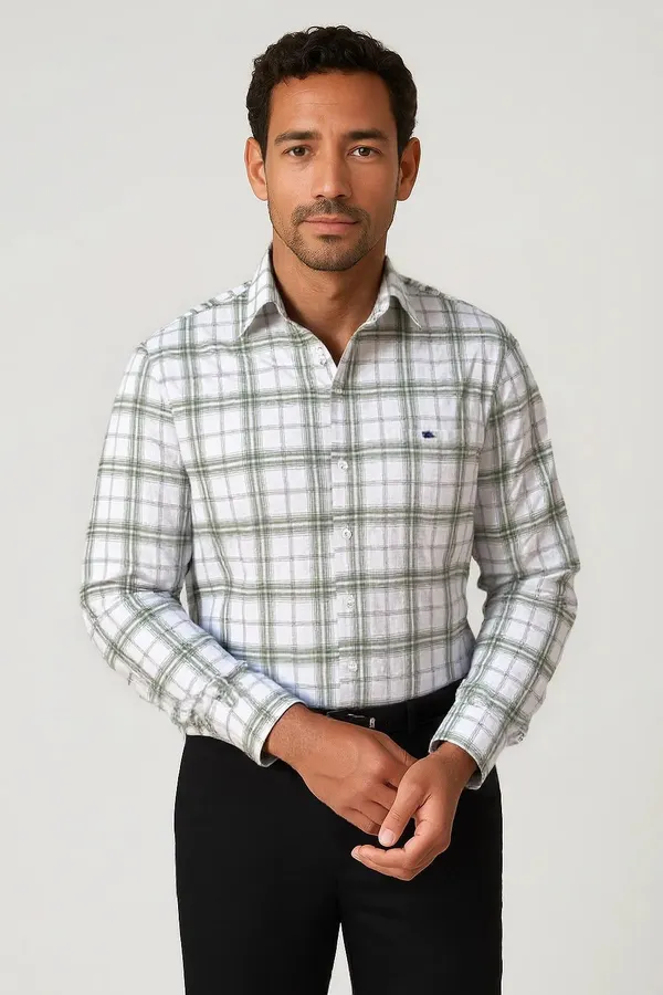 Green_Cotton_Premium_&_Elegant_Chex_Shirt_For_Men_#41910
