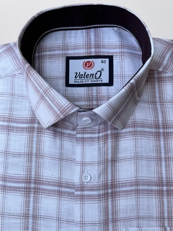 Pink_&_White_Poly-Cotton_Premium_&_Elegant_Chex_Shirt_For_Men_#41910