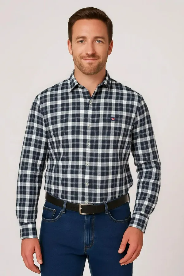 Black_&_White_Linen_Premium_&_Elegant_Chex_Shirt_For_Men_#41966