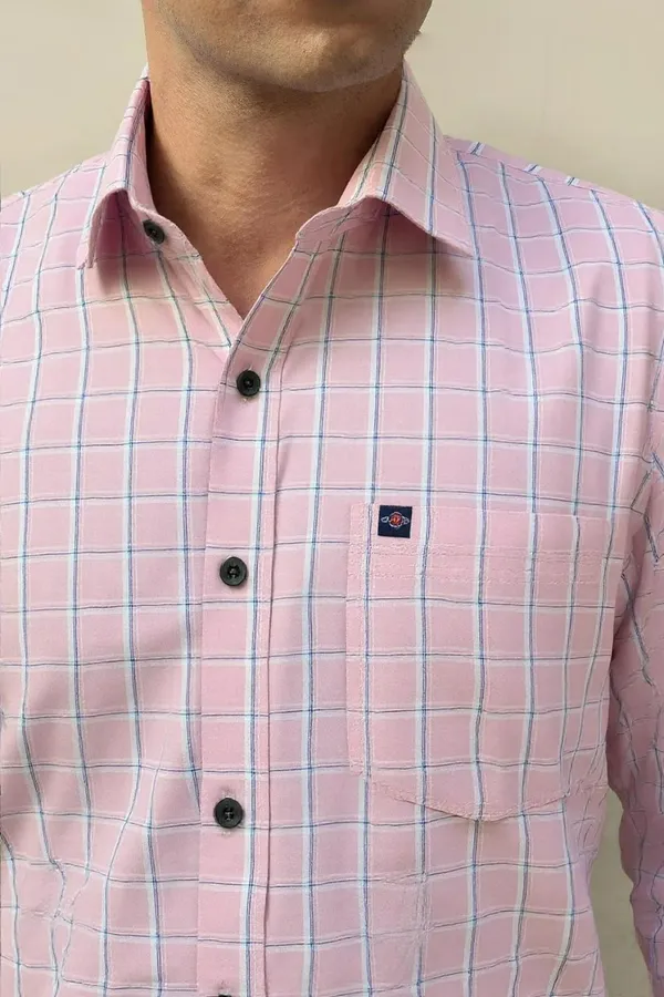 Pink_Poly-Cotton_Premium_&_Elegant_Chex_Shirt_For_Men_#41770