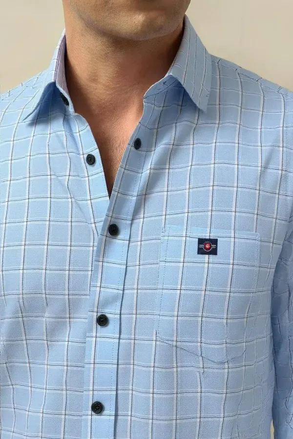 Light_Blue_Poly-Cotton_Premium_&_Elegant_Chex_Shirt_For_Men_#41770