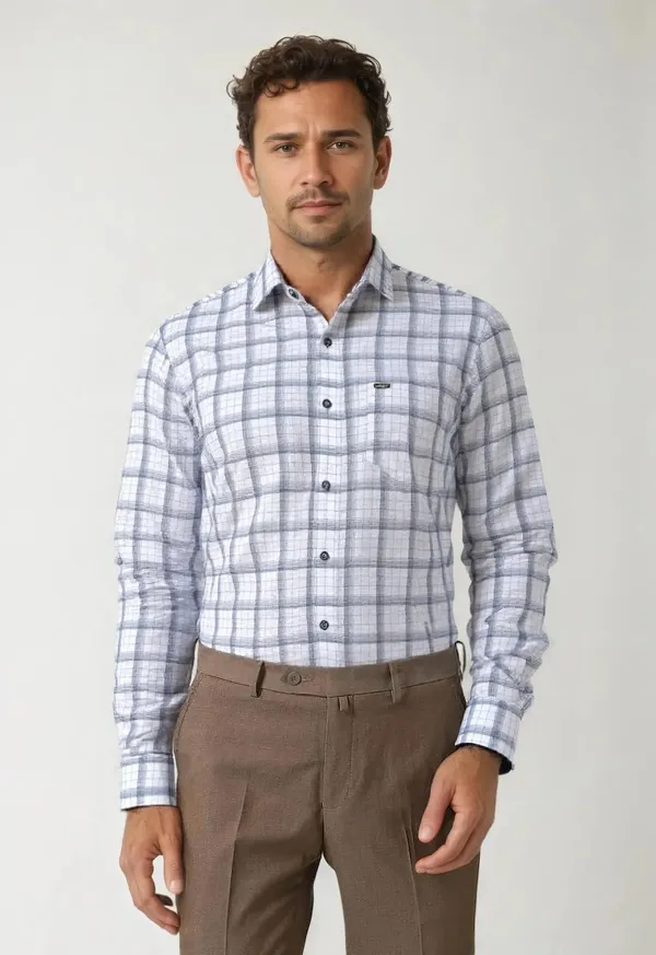 Gray_Poly-Cotton_Premium_&_Elegant_Chex_Shirt_For_Men_#41961