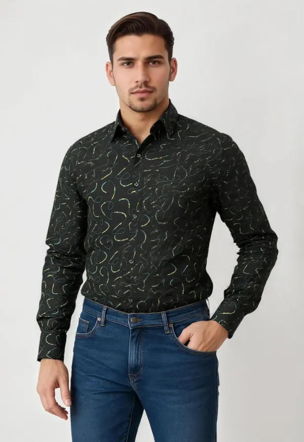 Black_Satin_Premium_&_Elegant_Printed_Shirt_For_Men_#11101