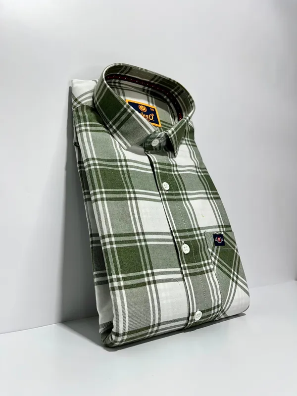 Light_Green_Cotton_Premium_&_Elegant_Chex_Shirt_For_Men_#41279