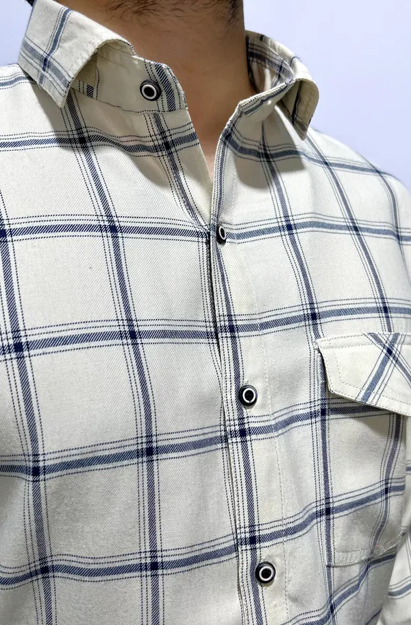 Off_White_Poly_Cotton_Premium_&_Elegant_Chex_Shirt_For_Men_#41329