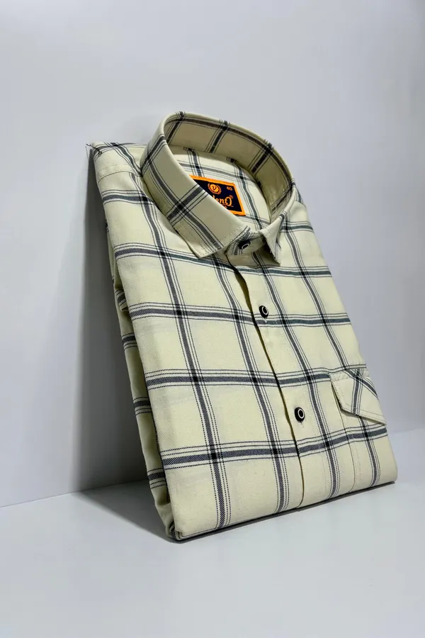 Off_White_Poly_Cotton_Premium_&_Elegant_Chex_Shirt_For_Men_#41329