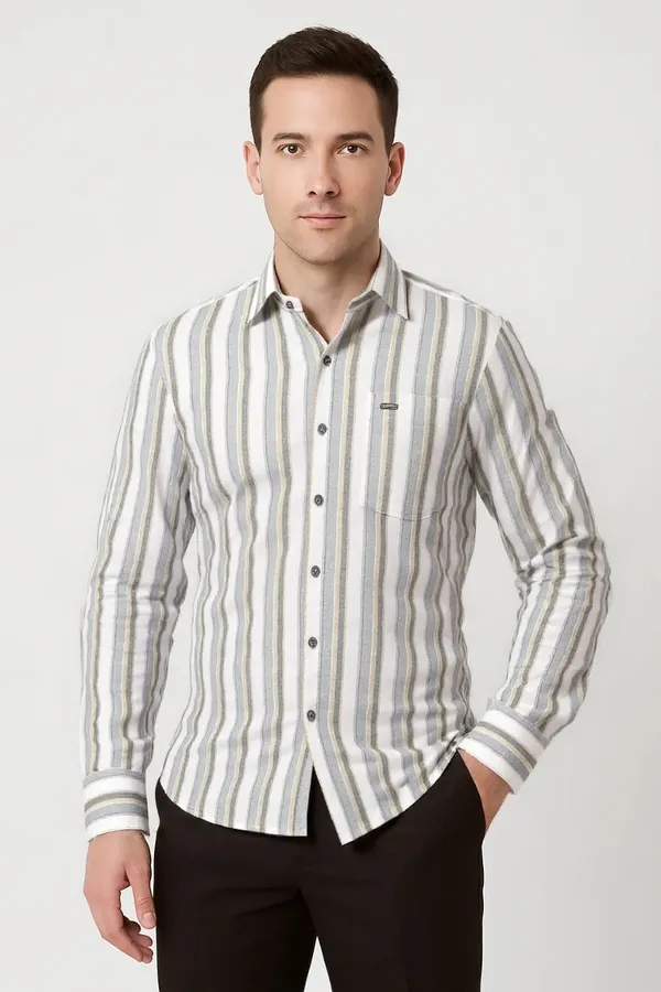 Multicolor_Poly_Cotton_Premium_&_Elegant_Striped_Shirt_For_Men_#61805