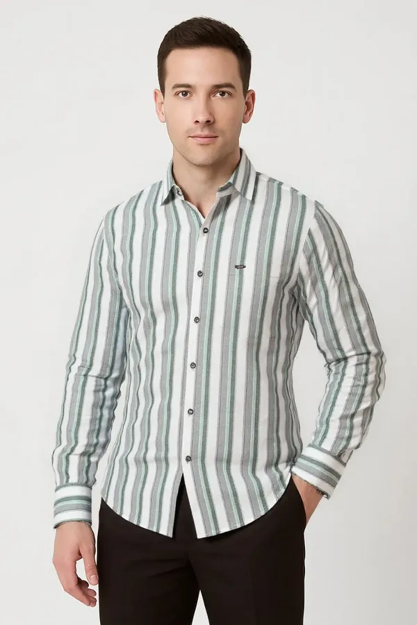 Multicolor_Poly_Cotton_Premium_&_Elegant_Striped_Shirt_For_Men_#61805