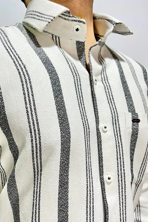 Off_White_Poly_Cotton_Premium_&_Elegant_Striped_Shirt_For_Men_#61889