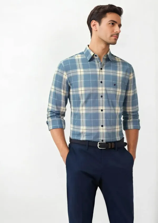 Steel_Blue_Cotton_Premium_&_Elegant_Chex_Shirt_For_Men_#41974