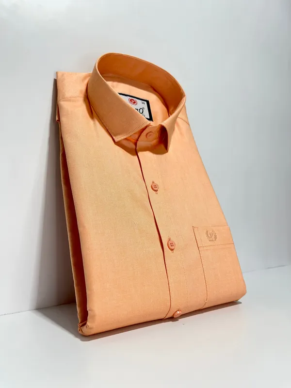 Peach_Cotton_Premium_&_Elegant_Solid_Shirt_For_Men_#2637/1