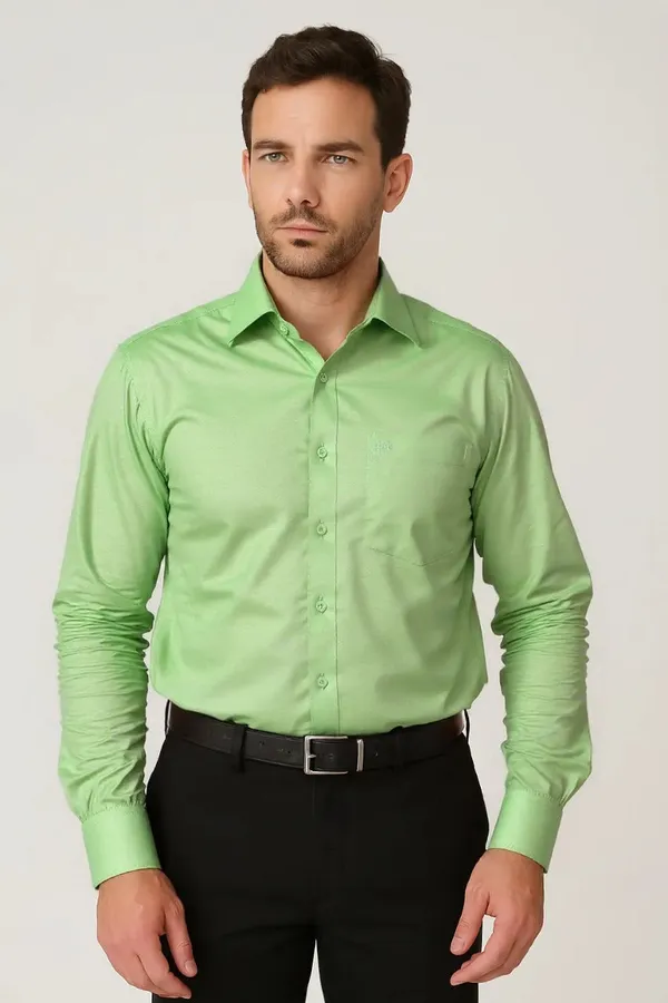 Parrot_Green_Cotton_Premium_&_Elegant_Solid_Shirt_For_Men_#2627/2