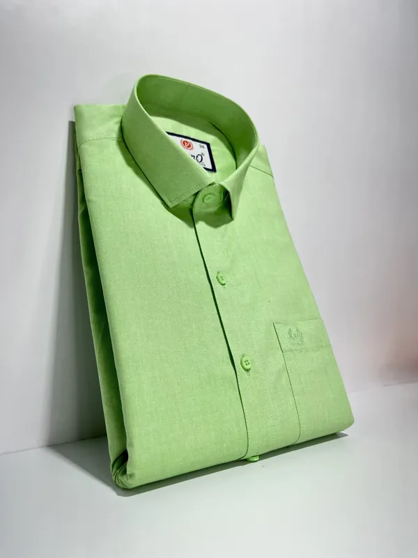 Parrot_Green_Cotton_Premium_&_Elegant_Solid_Shirt_For_Men_#2627/2