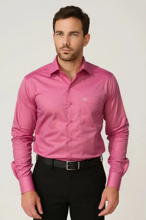Pink_Cotton_Premium_&_Elegant_Solid_Shirt_For_Men_#2637/3
