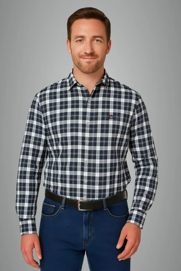 Black_&_White_Linen_Premium_&_Elegant_Chex_Shirt_For_Men_#41966