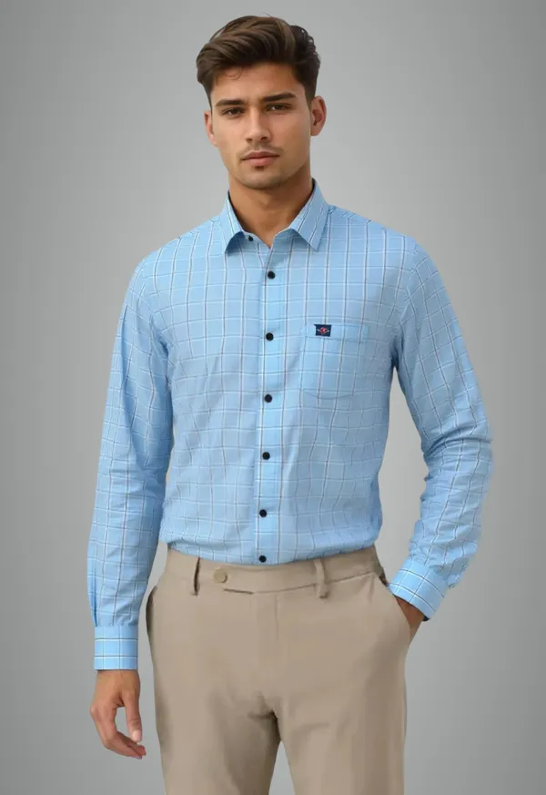 Light_Blue_Poly-Cotton_Premium_&_Elegant_Chex_Shirt_For_Men_#41770