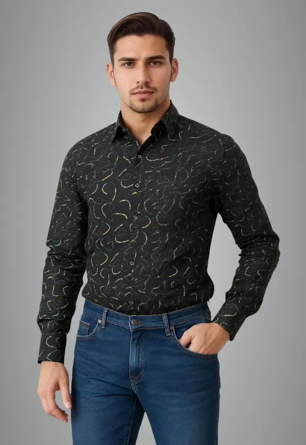 Black_Satin_Premium_&_Elegant_Printed_Shirt_For_Men_#11101