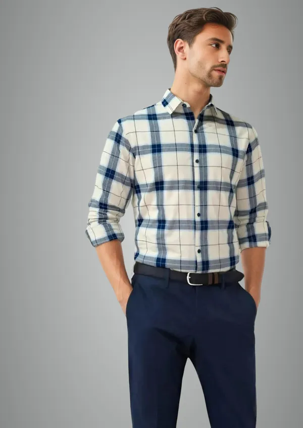 Cream_Cotton_Premium_&_Elegant_Chex_Shirt_For_Men_#41974