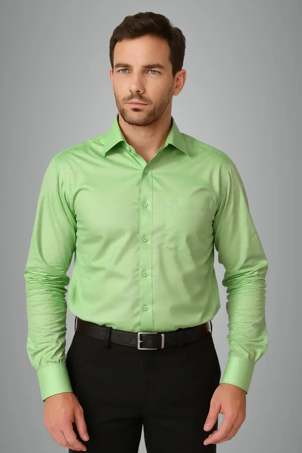 Parrot_Green_Cotton_Premium_&_Elegant_Solid_Shirt_For_Men_#2627/2
