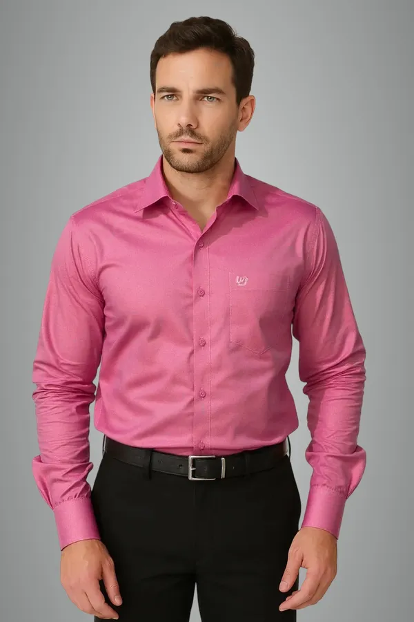 Pink_Cotton_Premium_&_Elegant_Solid_Shirt_For_Men_#2637/3