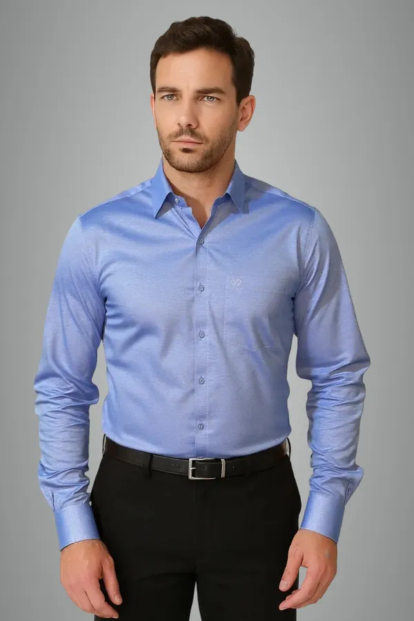Blue_Cotton_Premium_&_Elegant_Solid_Shirt_For_Men_#2637/5