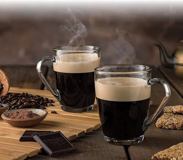 220ml_Classic_Round_Shape_Simple_Clear_Tea/Coffee_Cup_|_Glass_Coffee_Mug_with_Convenient_Solid_Handle,_Set_of_-_(12)