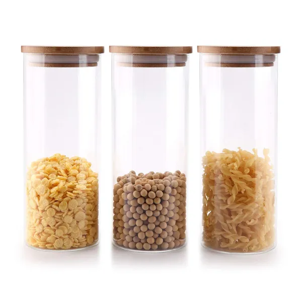 1400ml_Kitchen_Storage_Glass_Jar_Pack_of_6,_Transparent_Container_with_Air_Tight_Bamboo_Wooden_Lid,_BPA_Free,_Multipurpose