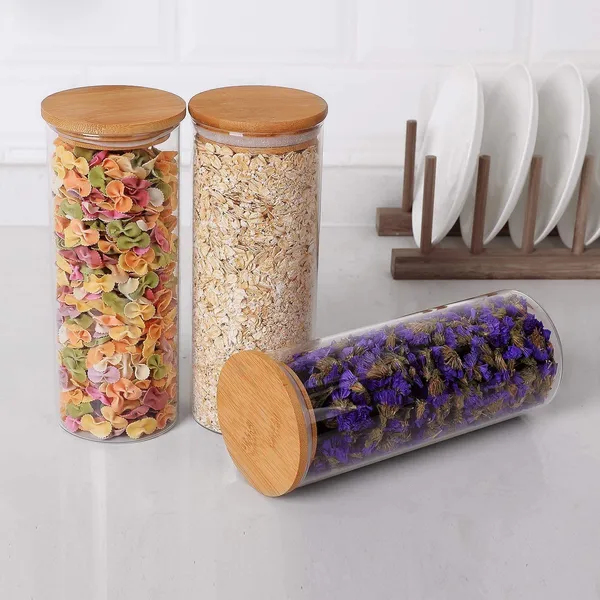 1400ml_Kitchen_Storage_Glass_Jar_Pack_of_6,_Transparent_Container_with_Air_Tight_Bamboo_Wooden_Lid,_BPA_Free,_Multipurpose