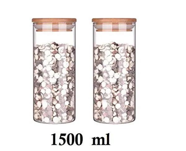 1500ml_Kitchen_Storage_Borosilicate_Glass_Jar_And_Container,_Air_Tight_Bamboo_Wooden_Lid_Container_(Transparent_-_1500ml)_Pack_of_-_(3)