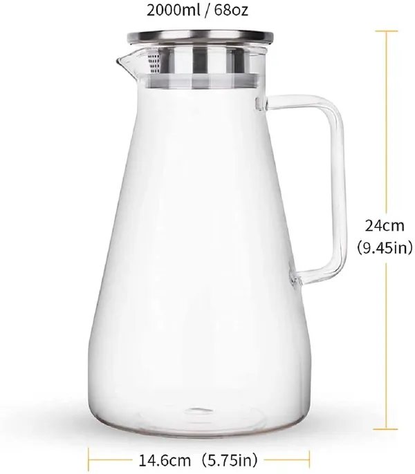 1.8-Liter_Clear_Glass_Classical_Octagonal_Water_Jug_Glass_Iced_Tea_Pitcher_with_Stainless_Steel_Strainer_Lid,_Juice_Beverage_Carafe,_(Clear_1800ml)