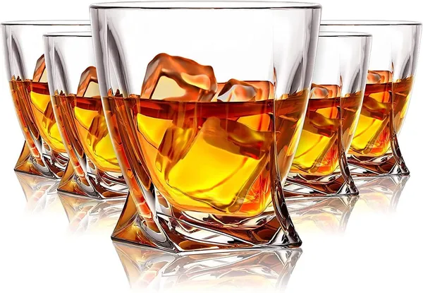 Premium_Twist_Designed_Whiskey_Glasses_Set_of_8,_300ml_Old_Fashioned_Whisky_Glass_Set,_Perfect_Scotch_Glass_for_Bourbon_Cognac_Brandy_Cocktail_Transparent_Tumblers
