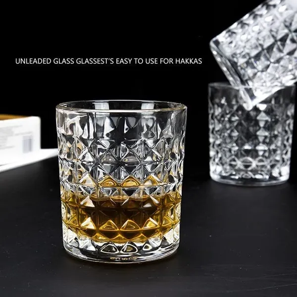 300ml_Customized_Unique_Thick_Bottom_Crystal_Diamond_Design_Whiskey_Glass_(Transparent_300ml)_Set_of_-_(6)
