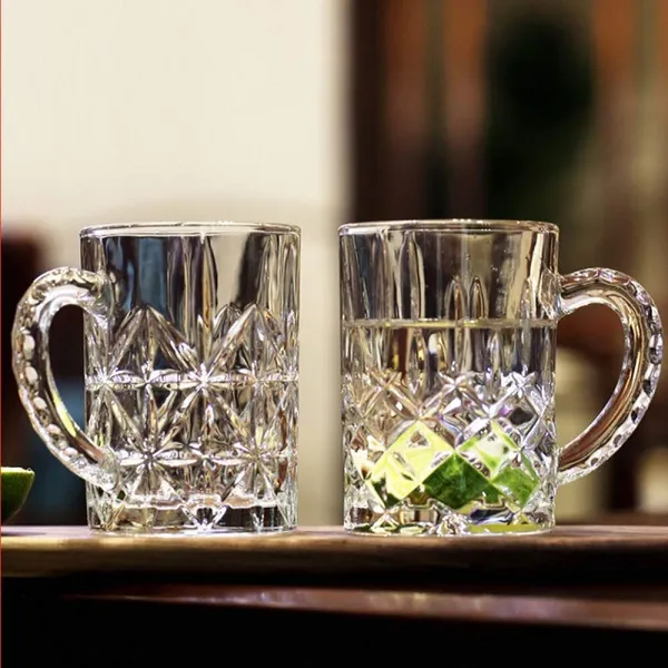400ml_Modern_Classic_Designed_Beer_Mug_|_Crystal_Clear_Cut_Mug_for_Taking_and_Serving_Drinks_or_Liquor_-_(Transparent_400ml),_Set_of_-_(4)
