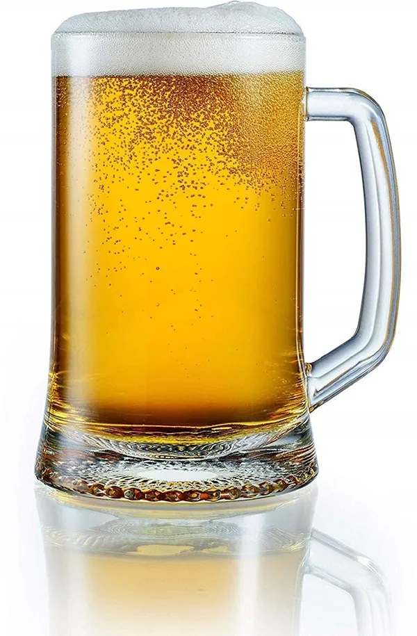 400ml_Simple_Clear_Glass_Beer_Mugs_with_Handle_|_Crystal_Clear_Glass_Beer_Mug_for_Taking_Various_Drinks_(Transparent_400ml),_Set_of_-_(4)