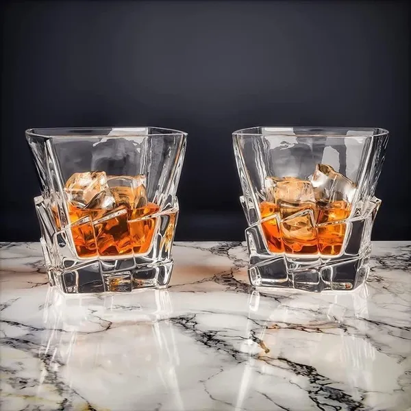300ml_Old_Fashioned_Tumbler_Set_of_6_|_Whiskey_Glass_with_Thick_Bottom_|_Rocks_Bar_Glass_for_Drinking_Bourbon,_Scotch,_Cocktails._(Stone)