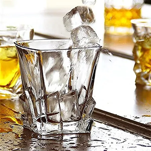 300ml_Old_Fashioned_Tumbler_Set_of_6_|_Whiskey_Glass_with_Thick_Bottom_|_Rocks_Bar_Glass_for_Drinking_Bourbon,_Scotch,_Cocktails._(Stone)