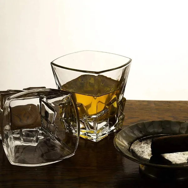 300ml_Old_Fashioned_Tumbler_Set_of_6_|_Whiskey_Glass_with_Thick_Bottom_|_Rocks_Bar_Glass_for_Drinking_Bourbon,_Scotch,_Cocktails._(Stone)