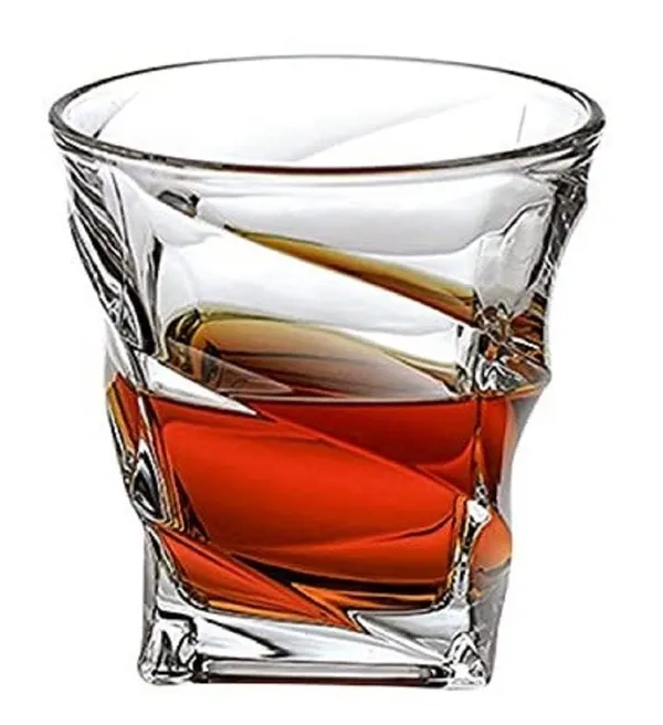 300ml_Old_Fashioned_Tumbler_Set_of_6_|_Whiskey_Glass_with_Thick_Bottom_|_Rocks_Bar_Glass_for_Drinking_Bourbon,_Scotch,_Cocktails._(Square-Twisted)