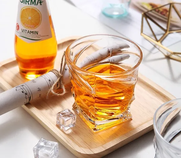 300ml_Old_Fashioned_Tumbler_Set_of_6_|_Whiskey_Glass_with_Thick_Bottom_|_Rocks_Bar_Glass_for_Drinking_Bourbon,_Scotch,_Cocktails._(Square-Twisted)