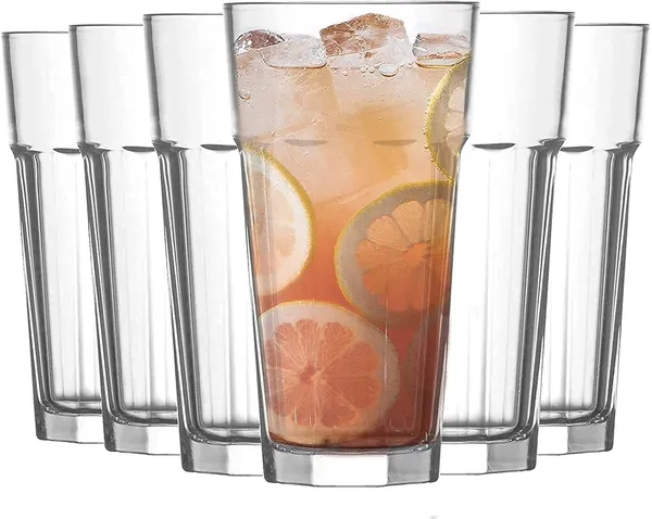 400_ML_Water_Glasses_Set_of_12_-_Highball_Tumbler_and_Heavy_Base_Clear_Iced_Tea_Glasses_for_Drinking_Cocktail_Juice_Milkshake_Lassi_Coke_Soda_-_Dishwasher_Safe