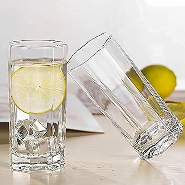 Premium_Juice/Water_Glass_Set_of_6_|_300ml_Classic_Highball_Tumbler_|_Glasses_for_Drinking_Juice,_Milkshake,_Beer,_Cocktail,_Coke,_Lassi,_Soda_(Hexagonal,_6)