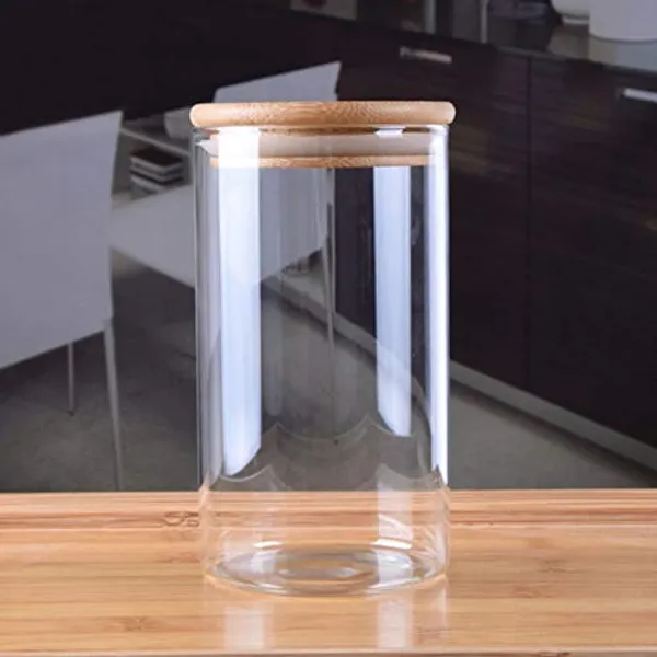 Large_Glass_Food_Storage_Container_Set_of_2_|_1100ml_with_Airtight_Bamboo_Lid_|_Glass_Canister_Set_for_Spaghetti_Pasta,_Powder,_Tea,_Coffee,_Weed