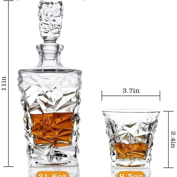 Premium_Italian_Style_7pcs_Set,_Imported_1*Decanter(850ml)_with_6*Glass(300ml),_Fashioned_Tumblers_for_Whiskey,_Wine,_Scotch,_Rum,_etc.,_Crystal_Set_is_Perfect_for_Home,_Restaurants_and_Parties