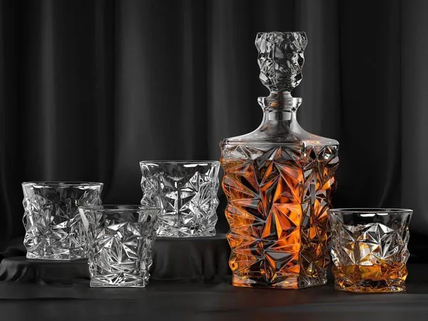 Premium_Italian_Style_7pcs_Set,_Imported_1*Decanter(850ml)_with_6*Glass(300ml),_Fashioned_Tumblers_for_Whiskey,_Wine,_Scotch,_Rum,_etc.,_Crystal_Set_is_Perfect_for_Home,_Restaurants_and_Parties