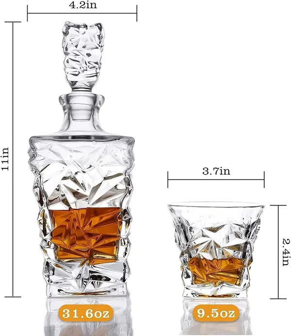 Premium_Crystal_Clear_7Pcs_Bar_Set,_1_Decanter_Bottle(850ml)_with_6_Whiskey_Glasses(300ml),_Perfect_for_Scotch,_Bourbon,_Wine,_Vodka,_Cocktail,_Tequila,_Rum_|_Best_Gift_for_Men_(Diamond_Crystal)